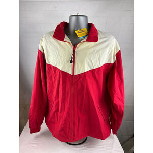 Men’s Charles River Apparel Championship Jacket Size L Red White Long Sleeve